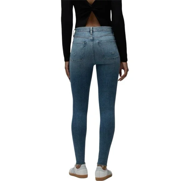 Hudson Barbara Jeans High Waisted Super Skinny Jeans Raw Hem Women's Size 27 NWT